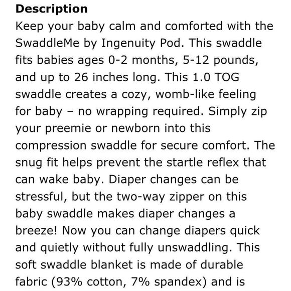 Swaddle Pod Newborn 0-2M Pink Floral Baby Girl Zip Front Sleepsack Lightweight - Picture 8 of 8